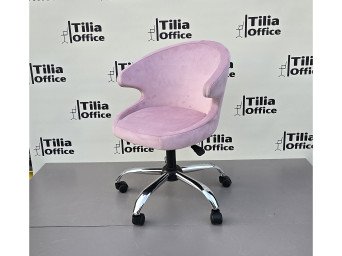 Coket Çalışma Koltuğu Krom Yonca Ayak Pembe